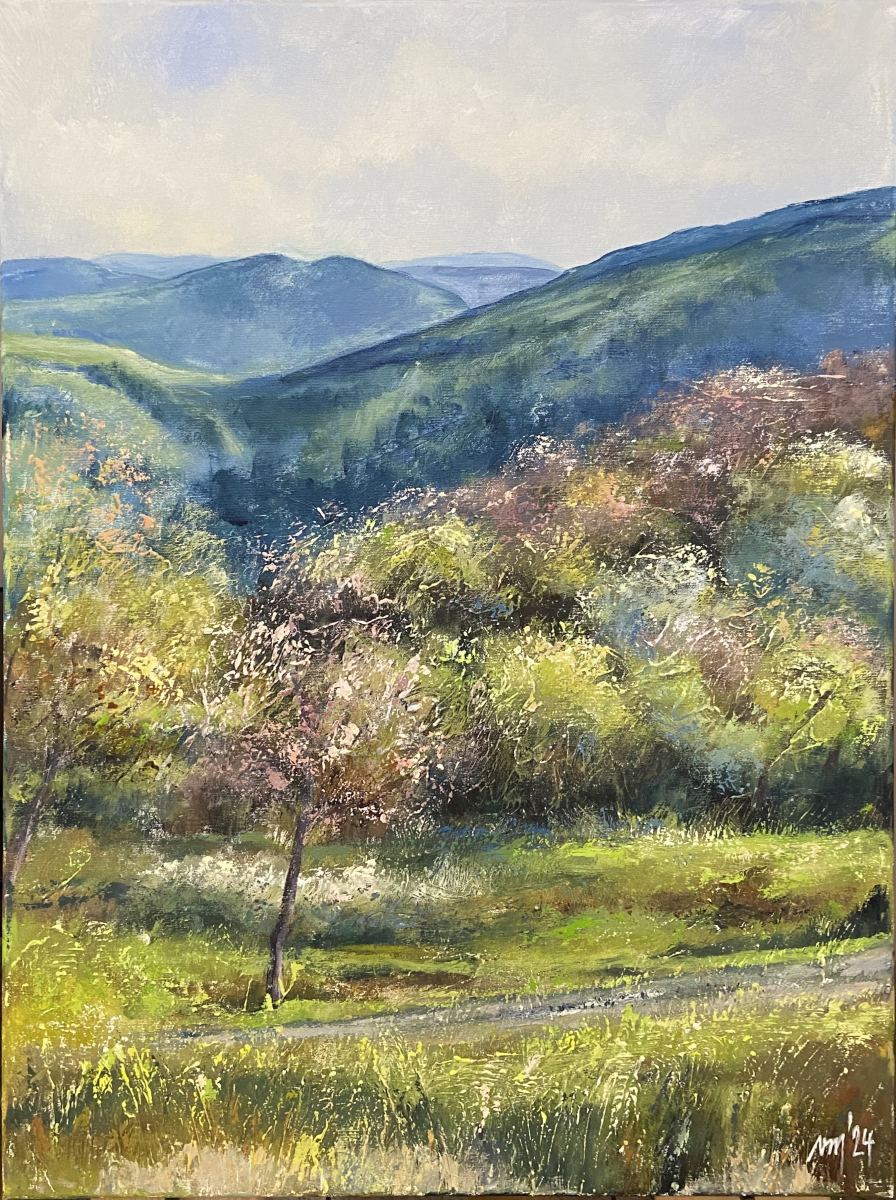 V. Mikulášová Jar na Vršatci akryl 60x80 2024